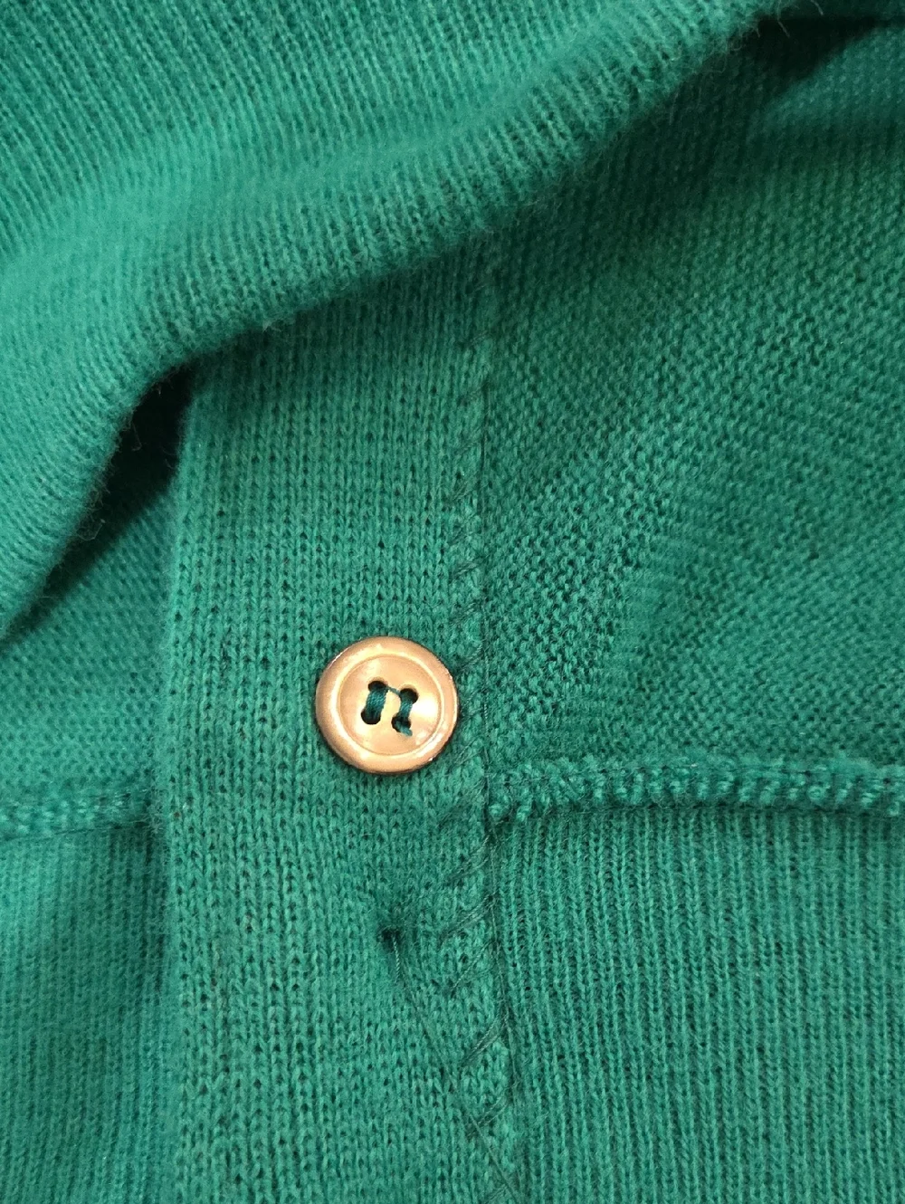 Vintage Lacoste Emerald Green Button V-Neck Cardigan Sz L, Excellent Condition!